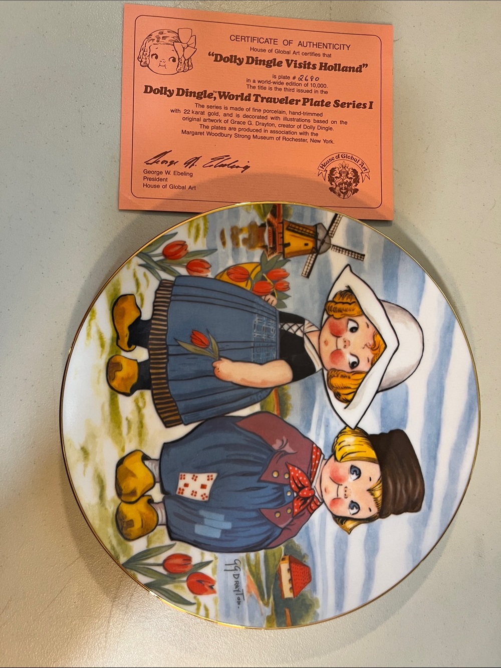 ' Visits Holland' Decorative Plate - Blue Multicolor